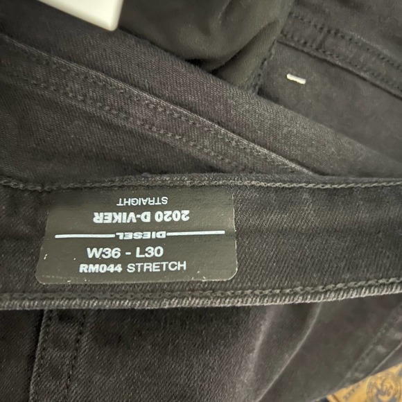 New Diesel Viker Straight Leg Black Denim Jeans Mens size 36 x 30 - Picture 4 of 8